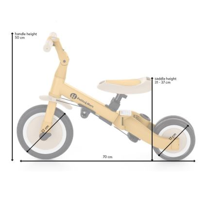 PETITE&MARS - Lasten kolmipyörä 5-in-1 TURBO PLUS Aavikkohiekka