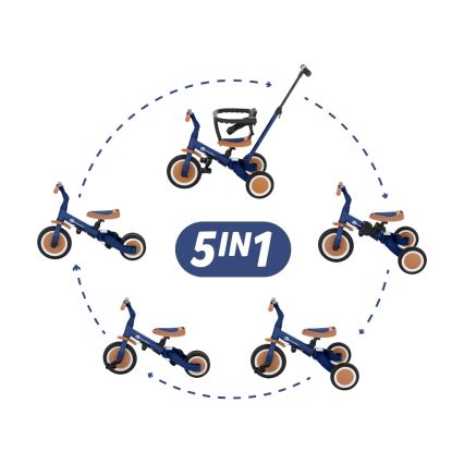 PETITE&MARS - Lasten kolmipyörä 5in1 TURBO Enigmatic Blue