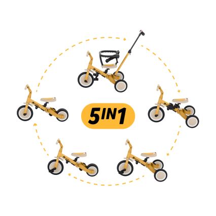 PETITE&MARS - Lasten kolmipyörä 5in1 TURBO Intense Ochre