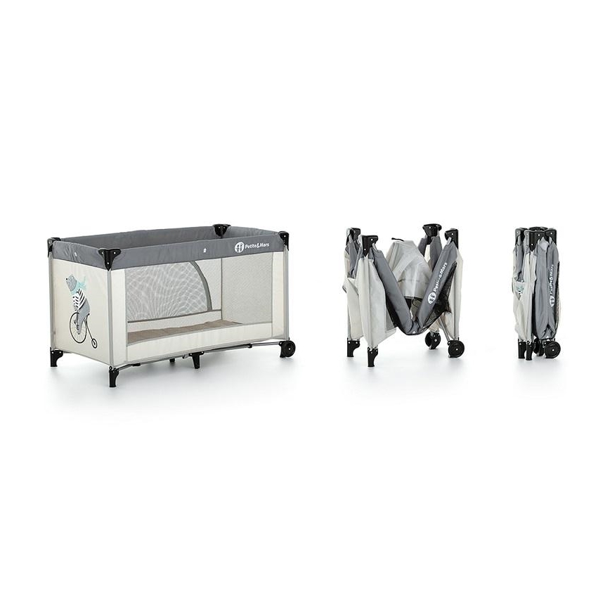 PETITE&MARS - Matkasänky NYJA TEDDY BIKER harmaa/beige