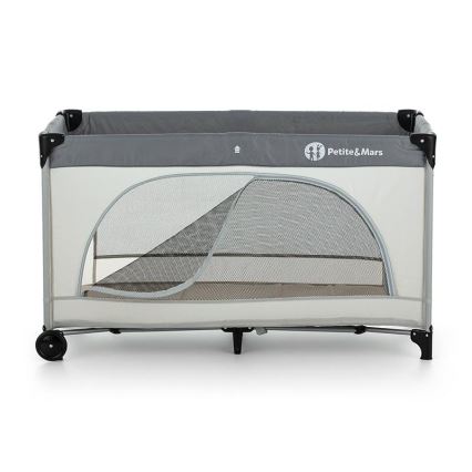 PETITE&MARS - Matkasänky NYJA TEDDY BIKER harmaa/beige