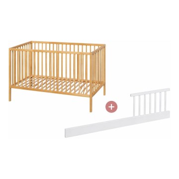 PETITE&MARS - Pinnasänky + turvakaide NELA BEECH 120x60 cm pyökki