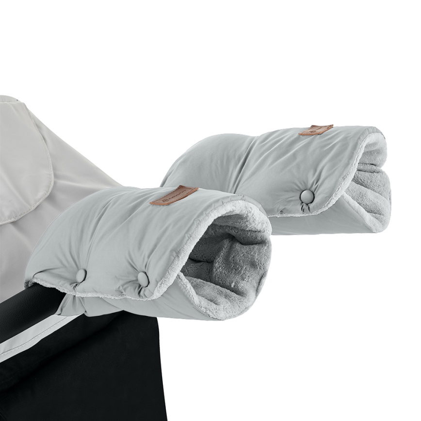 PETITE&MARS - SETTI 3-in-1 lasten vaunupussi JIBOT + JASIE-vaunukäsineet vaaleanharmaa