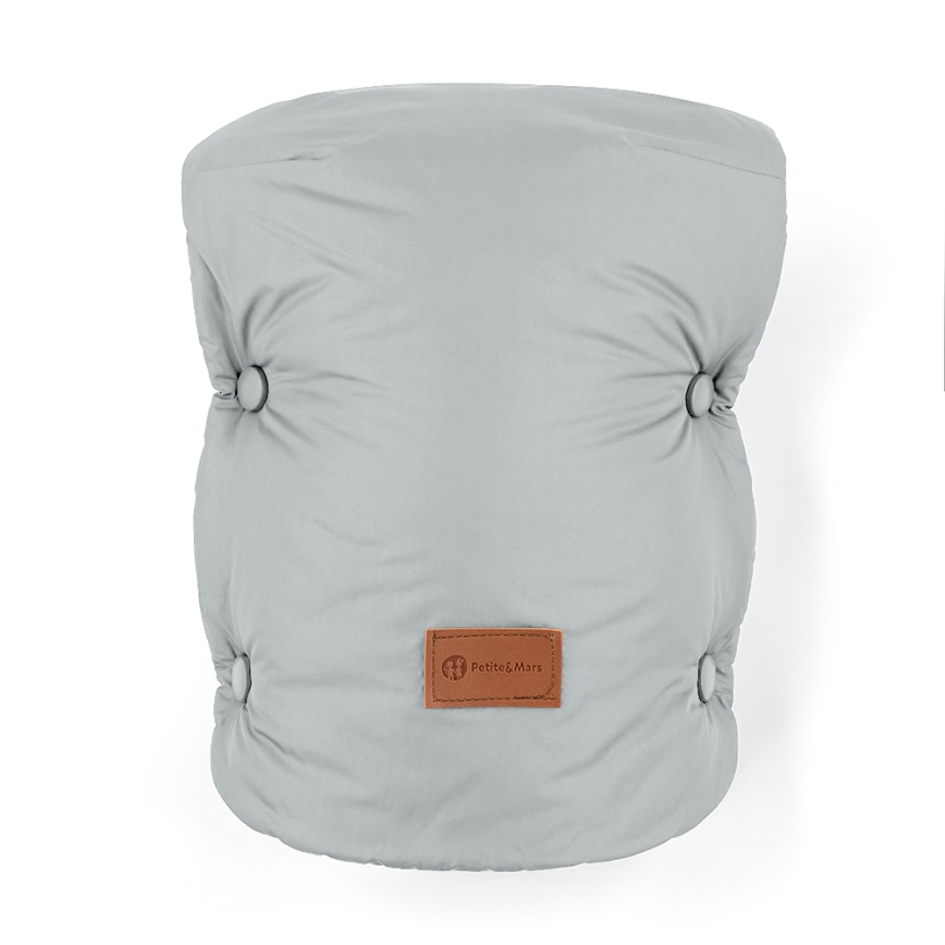 PETITE&MARS - SETTI 3-in-1 lasten vaunupussi JIBOT + JASIE-vaunukäsineet vaaleanharmaa