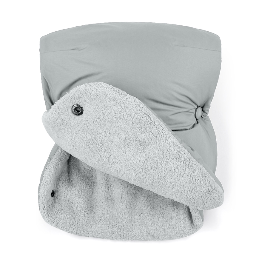 PETITE&MARS - SETTI 3-in-1 lasten vaunupussi JIBOT + JASIE-vaunukäsineet vaaleanharmaa