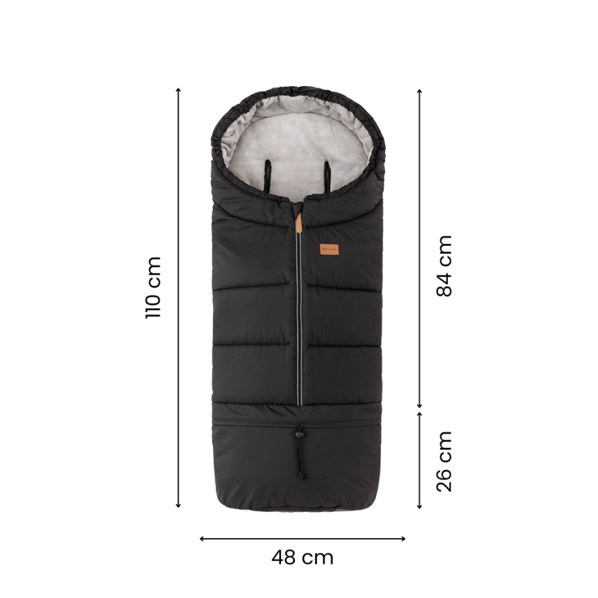 PETITE&MARS - SETTI 3-in-1 lasten vaunupussi JIBOT + JASIE-vaunukäsineet vaaleanharmaa