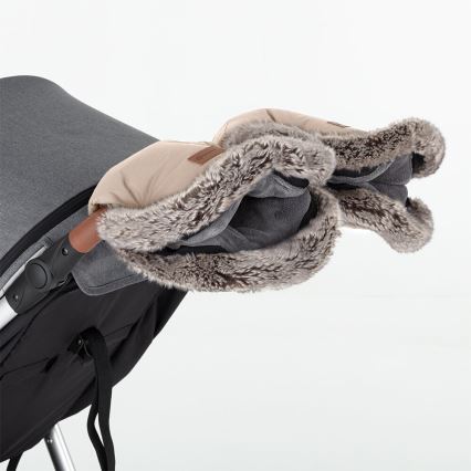 PETITE&MARS - SETTI Vauvan jalkapeite 4in1 COMFY + rattaiden käsisuoja FURRY Ruusu Petal