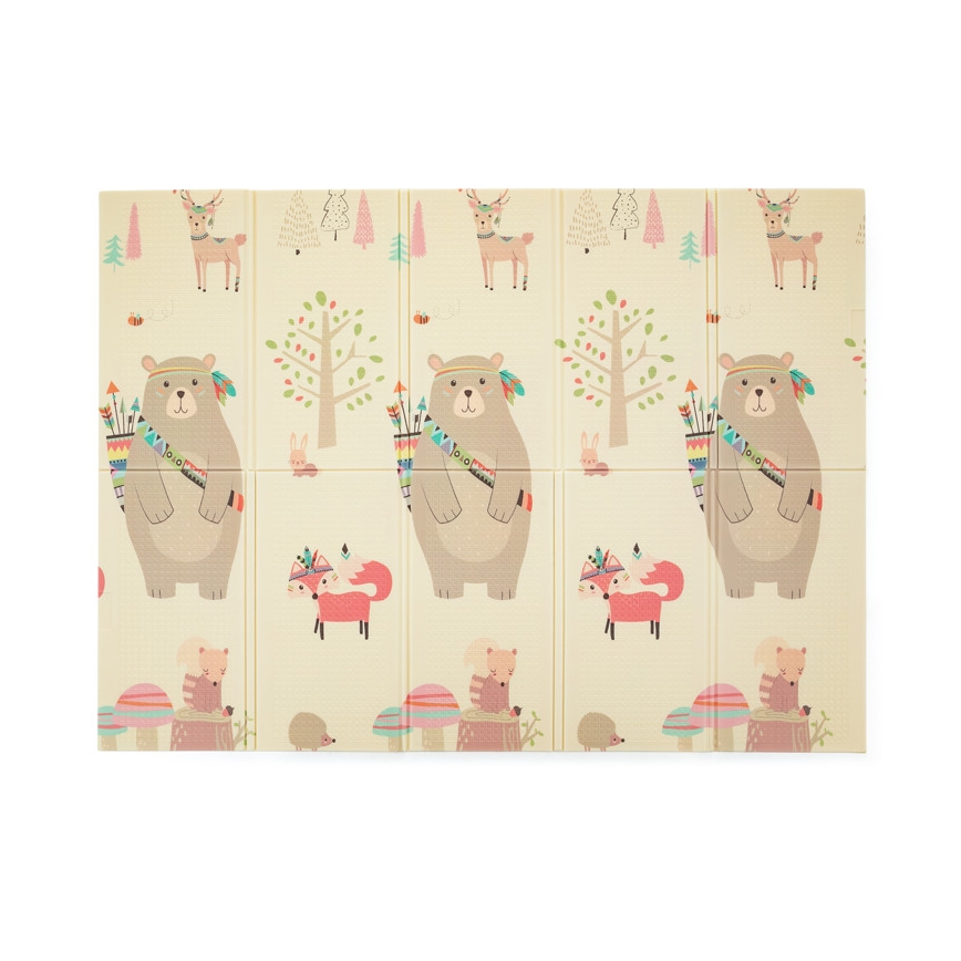 PETITE&MARS - Taitettava leikkimatto CAMPY ELEPHANT&FOX