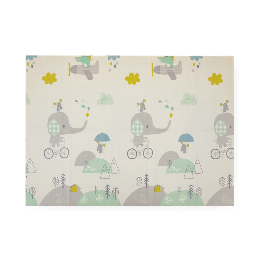 PETITE&MARS - Taitettava leikkimatto CAMPY ELEPHANT&FOX