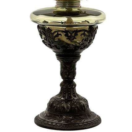 Petrolilamppu RŰŽENA 50 cm metsänvihreä, tina koristeltu