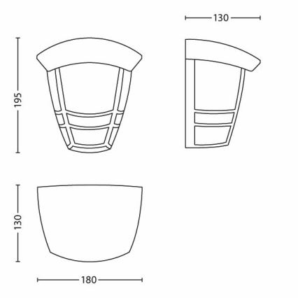 Philips - Ulkoseinävalaisin 1xE27/60W/230V IP44