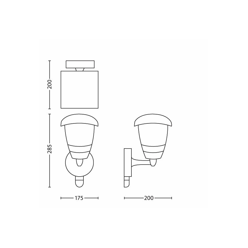 Philips - Ulkoseinävalaisin anturilla 1xE27/60W IP44