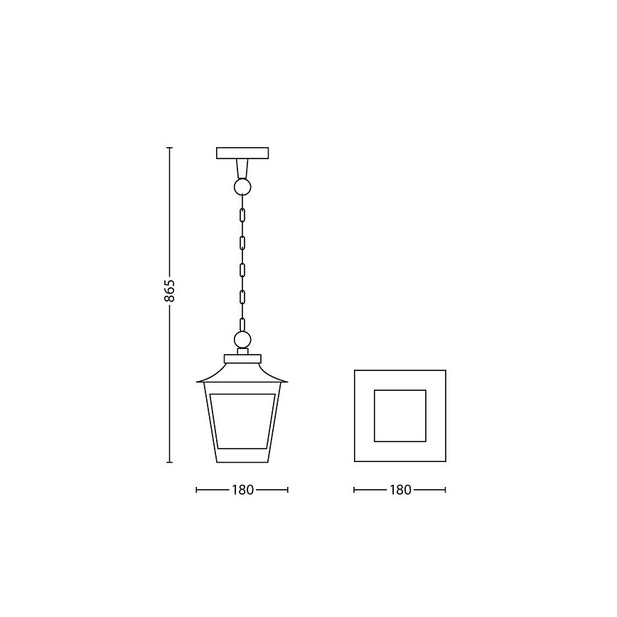 Philips 15406/86/PN - Ulkokattokruunu HEDGE 1xE27/60W/230V IP44
