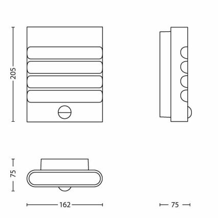 Philips - LED-ulkovalaisin liiketunnistimella LED/3W IP44