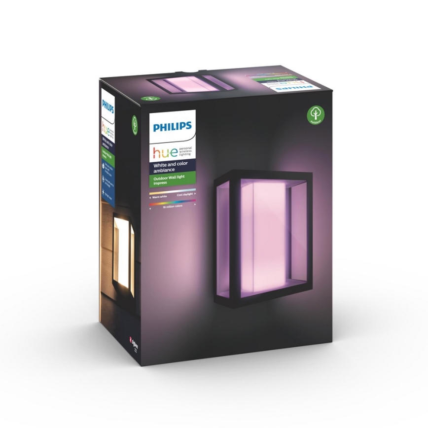 Philips - LED RGBW himmennettävä ulkokäyttöön tarkoitettu seinävalaisin Hue IMPRESS 2xLED/8W/230V IP44