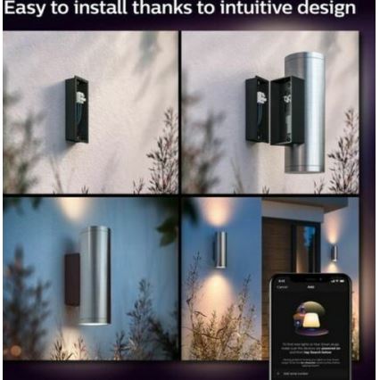 Philips - LED RGBW Himmennettävä ulkoseinävalaisin Hue APPEAR 2xLED/8W/230V IP44