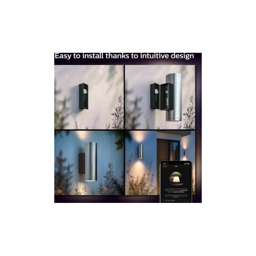 Philips - LED RGBW Himmennettävä ulkoseinävalaisin Hue APPEAR 2xLED/8W/230V IP44