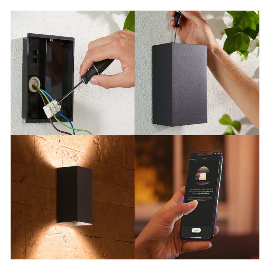 LED RGBW Himmennettävä ulkoseinävalaisin Hue RESONATE 2xLED/8W/230V 2000-6500K IP44