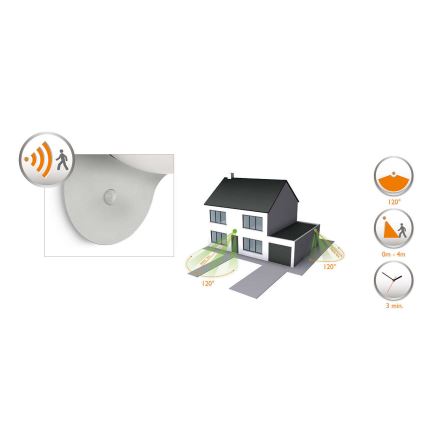 Philips 17808/87/16 - LED-aurinkovalaisin liiketunnistimella ja hämäräkytkimellä MYGARDEN DUSK 1xLED/1W/3,7V 2200 mAh IP44