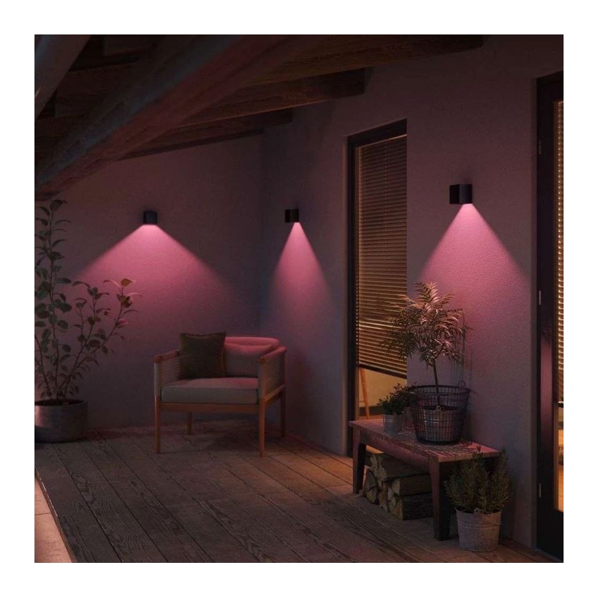 Philips - 2 kpl LED RGBW himmennettävä ulkoseinävalaisin Hue RESONATE LED/8W/230V 2000-6500K IP44