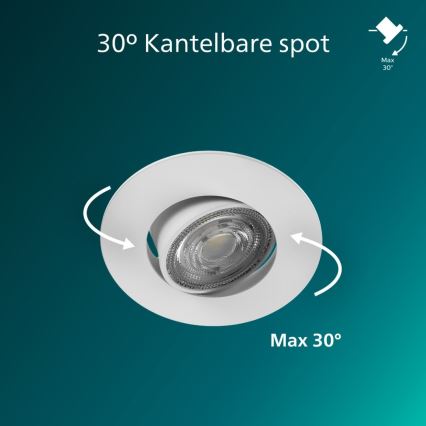 Philips - 3 kpl pakkaus himmennettäviä uppoasennettavia LED-valaisimia CILANTRO LED/5W/230V 2700K, valkoinen