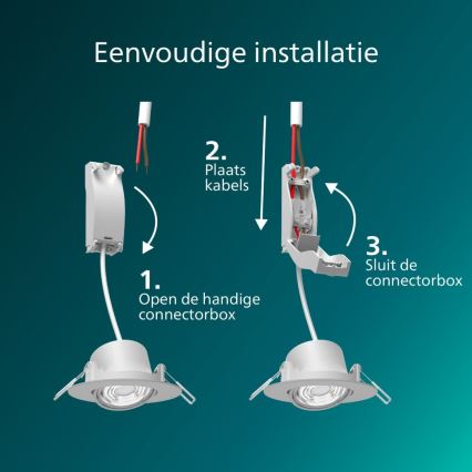 Philips - 3 kpl pakkaus himmennettäviä uppoasennettavia LED-valaisimia CILANTRO LED/5W/230V 2700K, valkoinen
