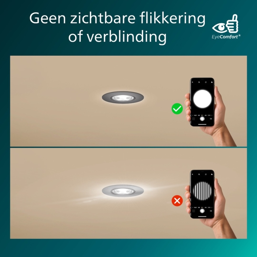 Philips - 3 kpl himmennettäviä upotettavia CILANTRO-alasvalaisimia LED/5W/230V 4000K musta
