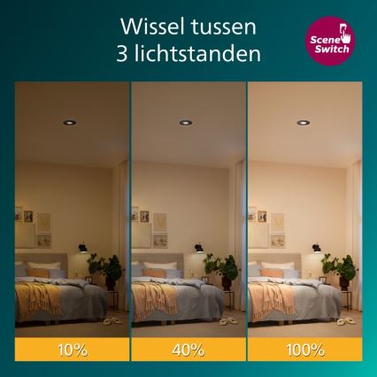 Philips - 3 kpl himmennettäviä upotettavia CILANTRO-alasvalaisimia LED/5W/230V 4000K musta