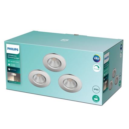 Philips - 3 kpl himmennettäviä DIVE LED -kylpyhuonevalaisimia LED/5,5W/230V IP65