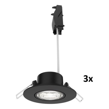 Philips - 3 kpl himmennettäviä upotettavia CILANTRO-alasvalaisimia LED/5W/230V 4000K musta