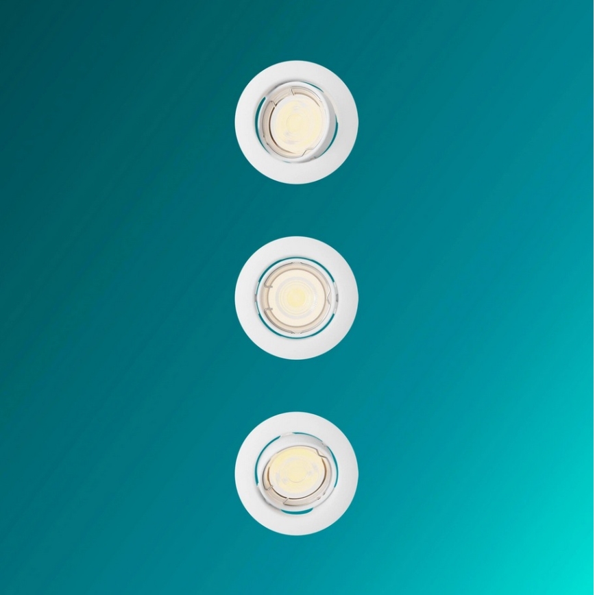 Philips - 3 kpl setti: PERIDOT upotettava kattovalaisin 1xGU10/7W/230V, valkoinen