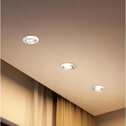 Philips - 3 kpl setti: PERIDOT upotettava kattovalaisin 1xGU10/7W/230V, valkoinen