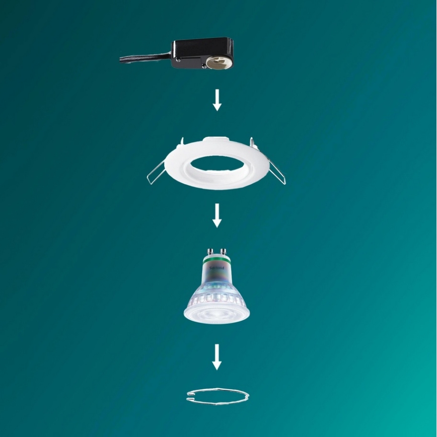 Philips - 3 kpl setti: PERIDOT upotettava kattovalaisin 1xGU10/7W/230V, valkoinen