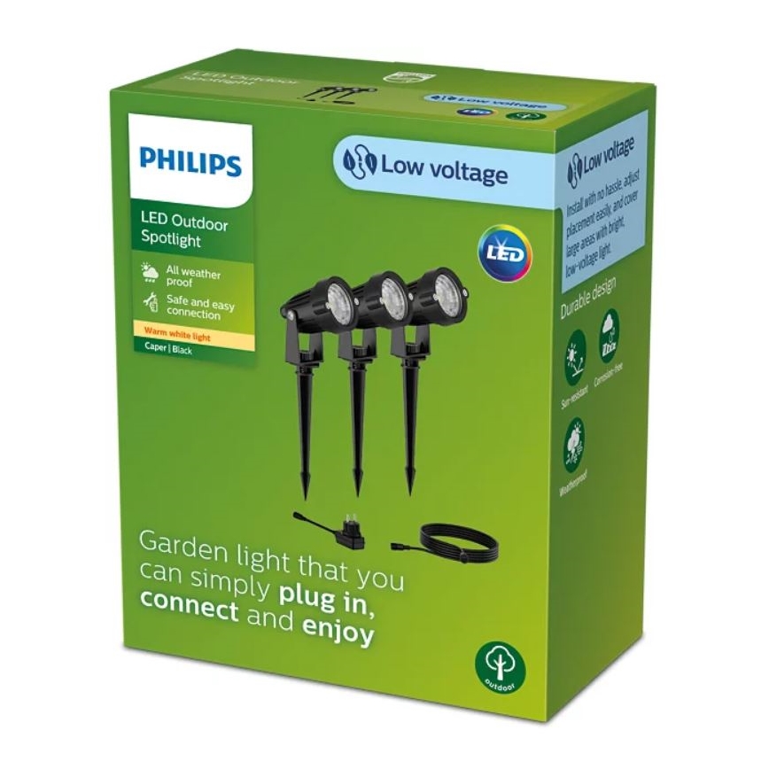 Philips - SETTI 3x LED Ulkovalaisin CAPER LED/1,5W/24/230V IP44