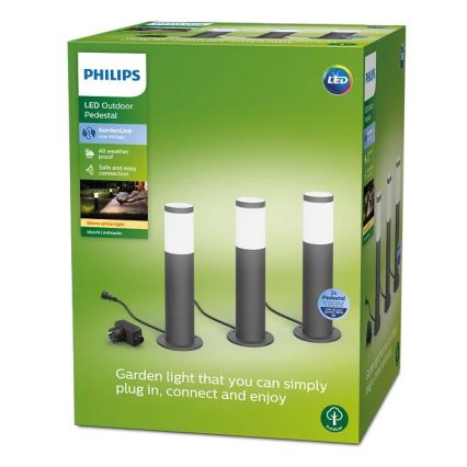 Philips - SETTI 3x LED Ulkovalaisin GARDENLINK LED/24W/230V 2700K IP44