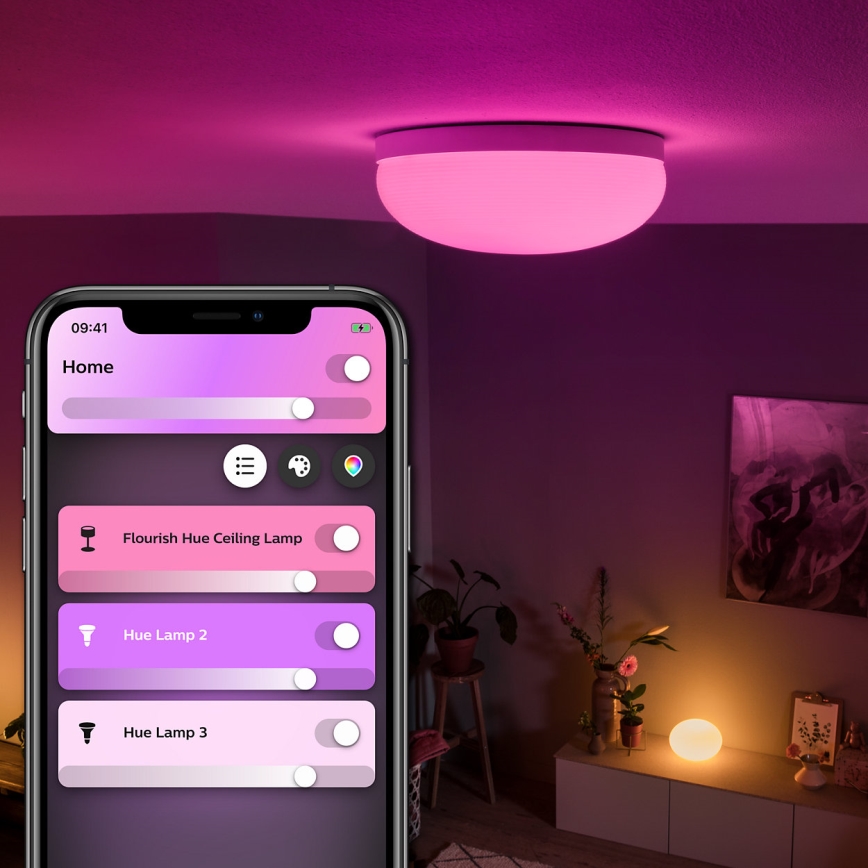 Philips - LED RGBW himmennettävä kattovalaisin Hue FLOURISH White And Color Ambiance LED/32W/230V