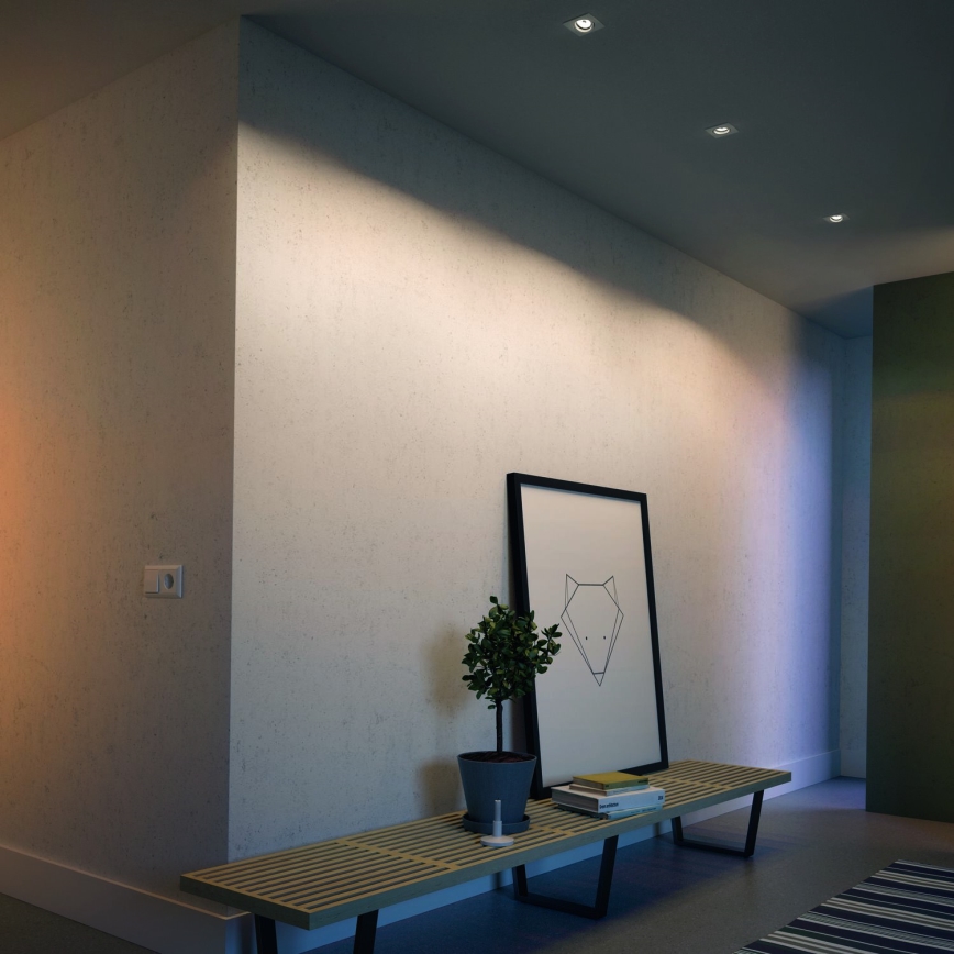 Philips - Setti 3x LED RGBW himmennettävä upotettava alasvalo 1xGU10/4,8W/230V valkoinen + kaukosäädin