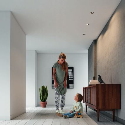 Philips - 3 kpl setti, LED RGBW himmennettävät uppoasennettavat alasvalot 1xGU10/4,8W/230V, mattakromi + kaukosäädin