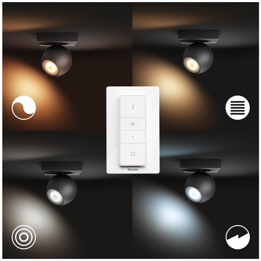 Philips - LED himmennettävä Hue BUCKRAM kohdevalaisin 1xGU10/5W/230V + kaukosäädin
