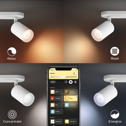 Philips - LED RGBW Himmennettävä kohdevalo Hue FUGATO 3xGU10/5,7W/230V