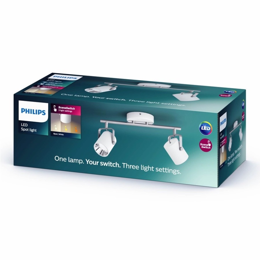 Philips - LED-kohdevalaisin 2xLED/4,3W/230V 2200/2500/2700K