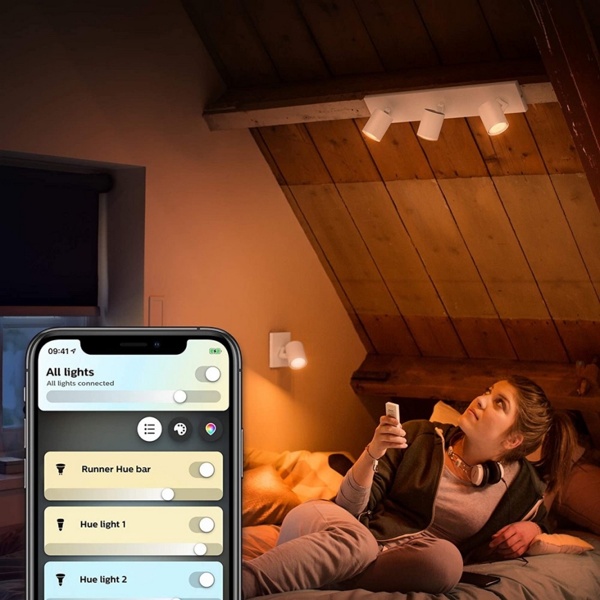 Philips - LED himmennettävä valaisin Hue RUNNER 1xGU10/5W/230V + kaukosäädin