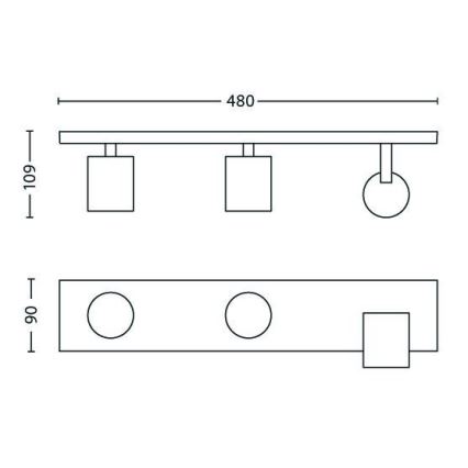Philips - LED RGBW himmennettävä kohdevalaisin 3xGU10/4,8W/230V mattakromi + kaukosäädin