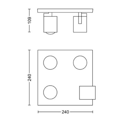 Philips - Kohdevalaisin 4xGU10/20W/230V