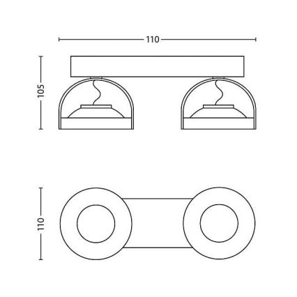 Philips - Himmennettävä LED-kohdevalo 2xLED/4,5W/230V