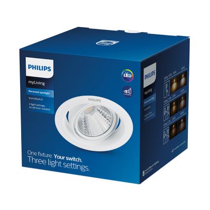 Philips - himmennettävä LED-uppovalaisin SCENE SWITCH LED/3W/230V 4000K