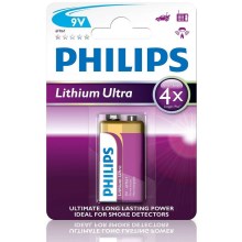 Philips 6FR61LB1A/10 - Litiumkenno 6LR61 LITHIUM ULTRA 9V 600mAh