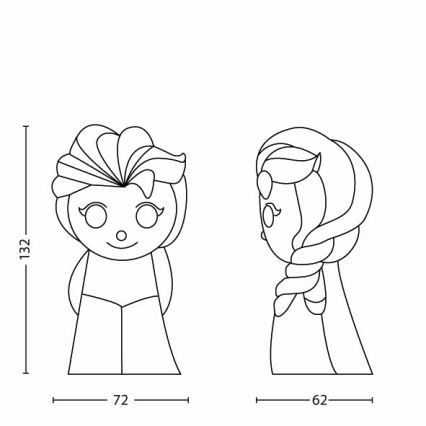 Philips 71768/03/16 - LED-lastenlamppu DISNEY ELSA LED/0,3W/3V