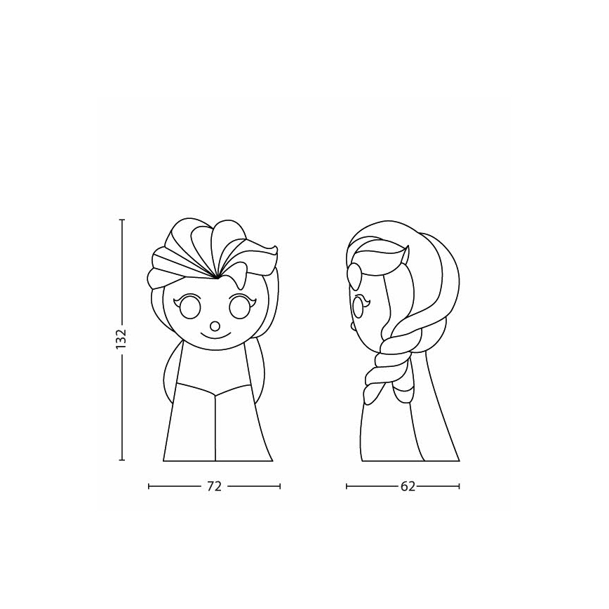 Philips 71768/03/16 - LED-lastenlamppu DISNEY ELSA LED/0,3W/3V