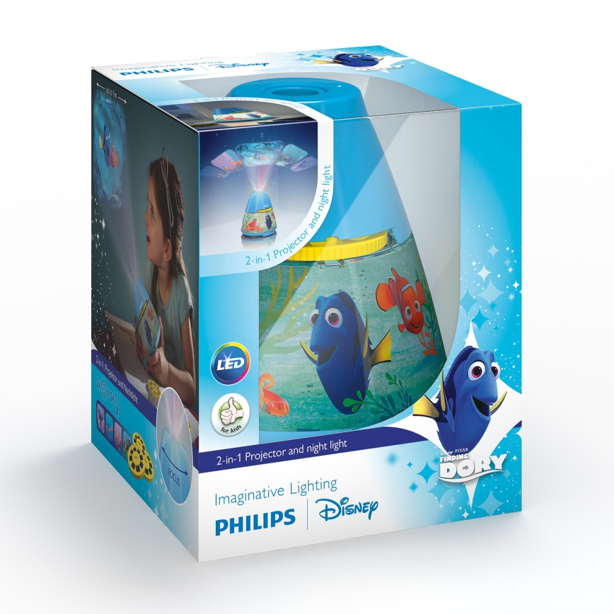Philips 71769/90/16 - LED Lasten projektori DISNEY DORY LED/0,1W/3xAAA